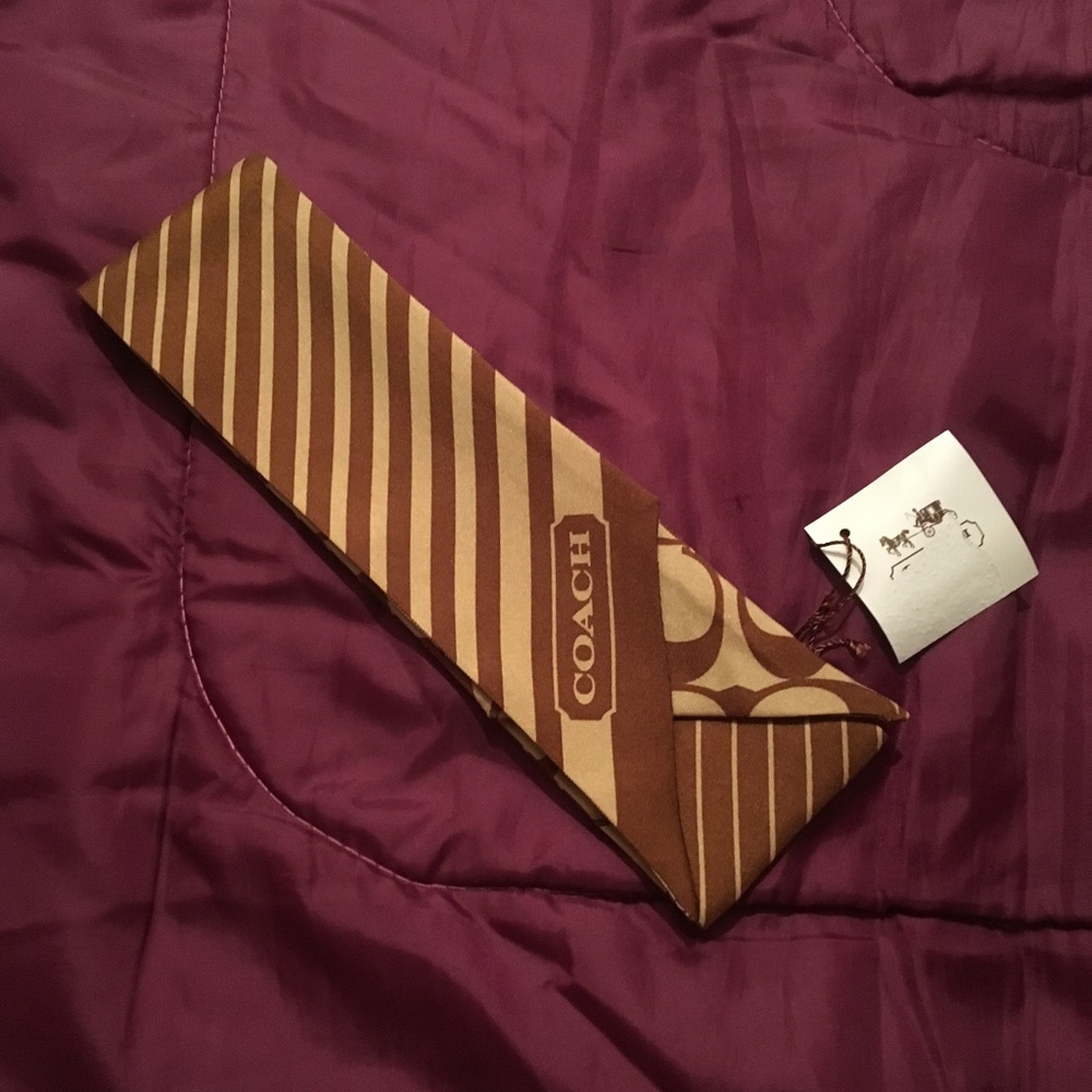 NWT - Coach pony scarf - khaki striped - Picture 6 of 6
